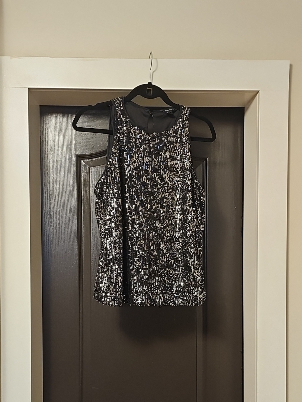 RW&CO. Black and Silver Sequin Camisole